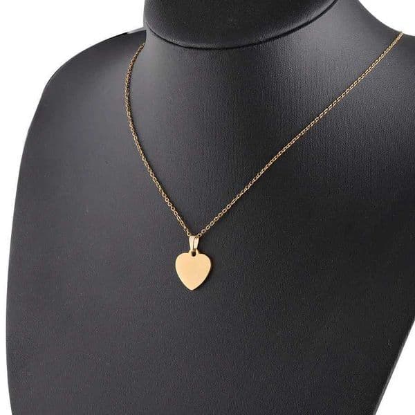 10pcs lot 16x17mm Love Pendant Necklace Mirror Polished 304 Stainless Steel Chain Necklace For Wen X260321
