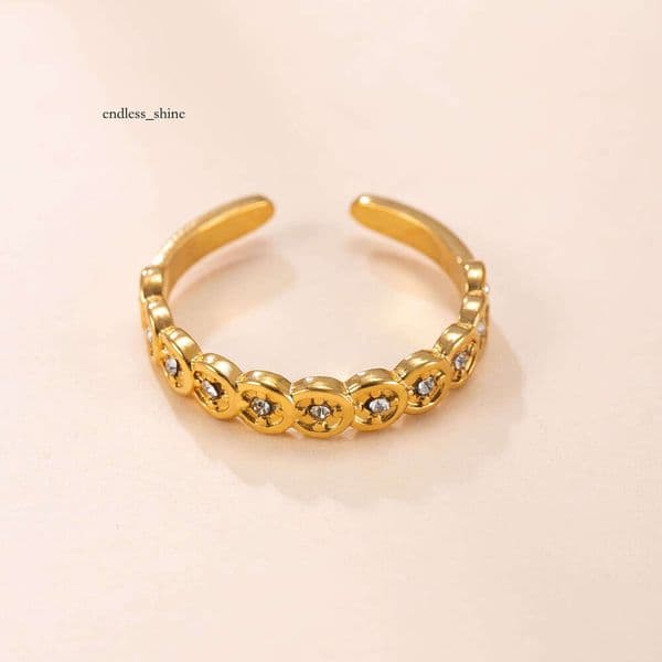 supply of titanium jewelry vintage style 18k gold-plated open with Silver coins and diamonds 925 Sterling Silver 18K Gold ring manufacturer