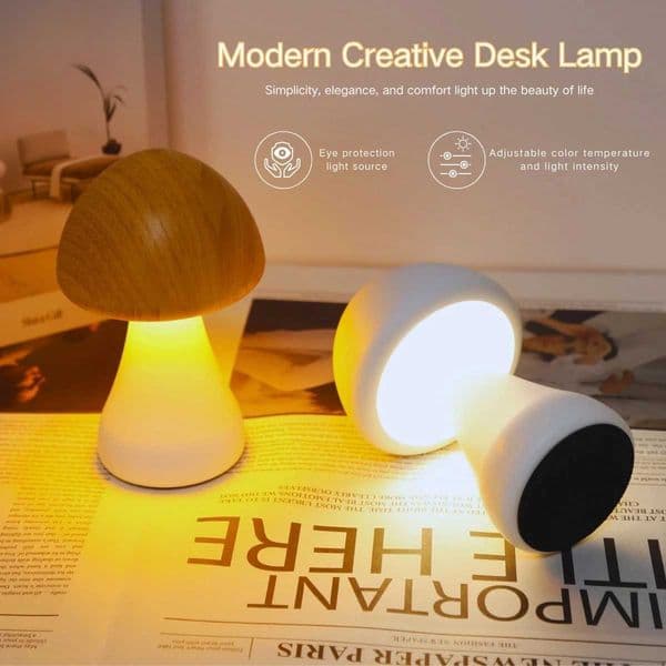 Creative mushroom table lamp bedroom bedside lamp dimmable LED light unique home warm gift Valentines Day gift H260321