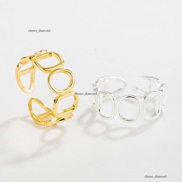 Korean and Japanese geometric high-end vintage for women S925 sterling silver INS personalized wide version simple irregular ring
