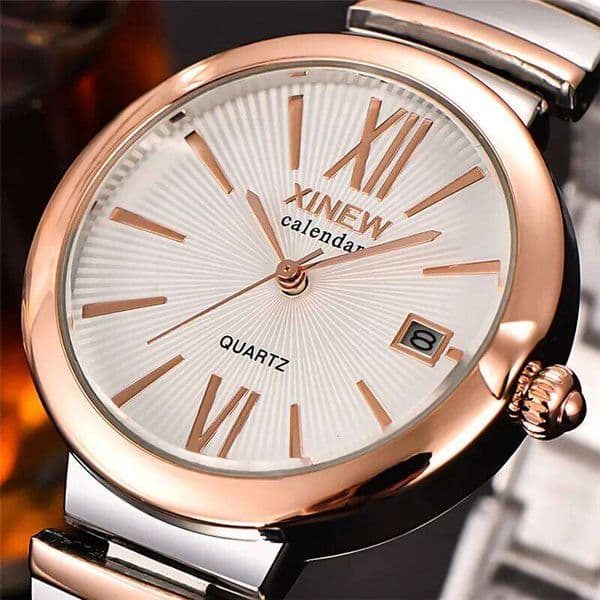 Original XINEW Famous Brand Lady Bracelet Watches Women Girl Fashion Alloy Band Gifts Date Quartz Watch Montre Femme Reloj Mujer