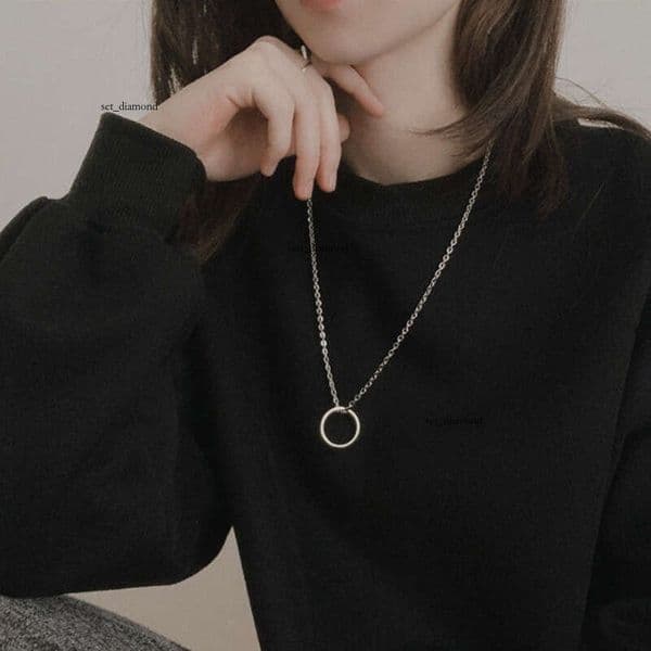 Minimalist Sweater Titanium Steel Necklace for Men Trendy Ins Hip Hop Disco King Style Sweatshirt Chain Ring Internet Celebrity Women's Blog