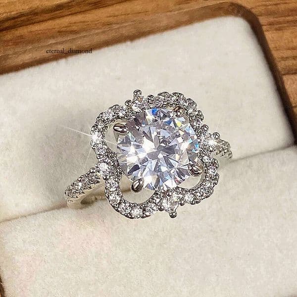 best-selling diamond-studded for Qixi proposal Jewelry light luxury fashion women's ring high-end floral ring