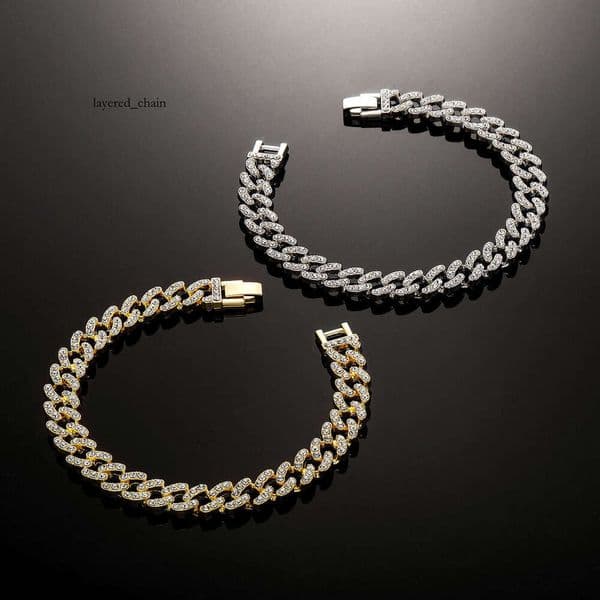 10MM Full Diamond Cuban Chain Hip Hop Trend Men's Versatile Necklace Bracelet High Street Personality Choker Accessories Wholesale