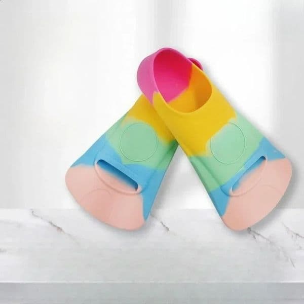 Swimming Fins Mens and Womens Freestyle Frog Silicone Short Adult Childrens Professional Diving Training Shoes 260312