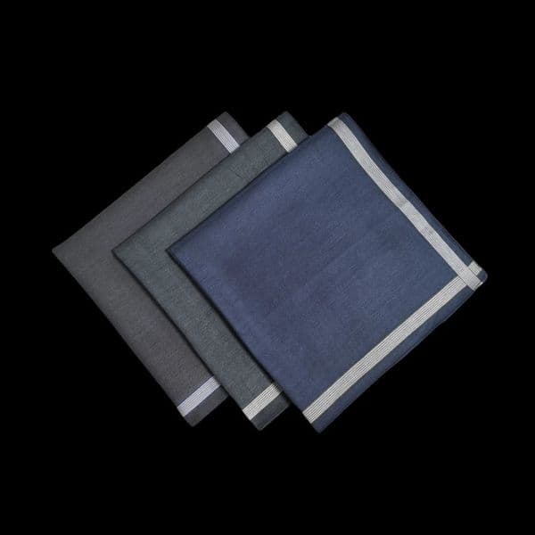 Thin sensing 3PCS pure cotton plain satin gentleman handkerchief set suit pocket towel soft gentleman43CM169IN 260317