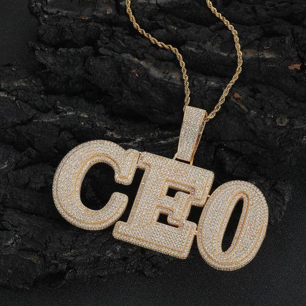CP51 Double-Layered Hip Hop Style Personalized Necklace Unisex Letter and Number Combination Gift Pendant