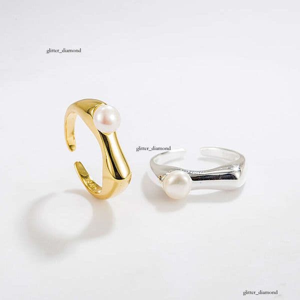 Hepburn-style light luxury all-over S925 sterling silver freshwater pearl ring for women natural Zhejiang creative design