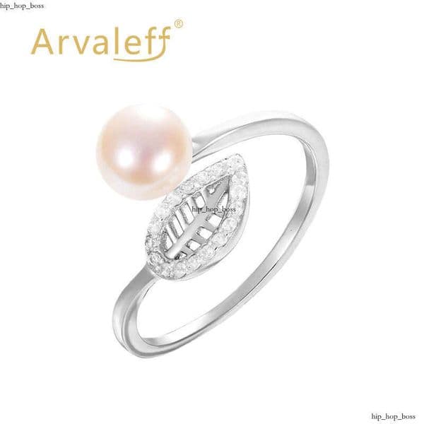 S925 Silver with Natural Freshwater Bread Pearl and Leaf Design Adjustable Open Ring for Sales