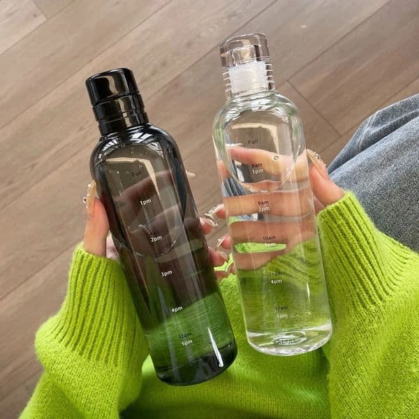 est Water Cup Sport Water Bottle With Time Scale Couple Plastic Portable Water Container Anti-drop Outdoor Water Bottle 260321