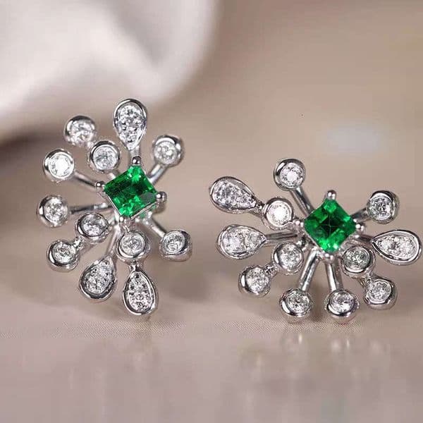 Moissanite Jewelry geometric design earrings for women elegant luxurious style party earrings fashionable and stylish jewelry