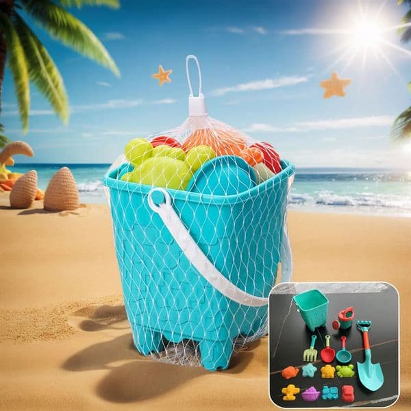Children 10/14/16PCS Beach Toys Summer Outdoor Sand Play Bucket Bottle Shovel Kids Water Game Winter Snow Tool Gift color random 260319