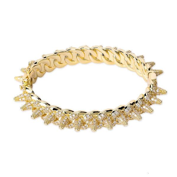 Rivet Solid Exquisite Punk Men's Personality Full Diamond Bracelet Jewelry Street Fashion Accessory