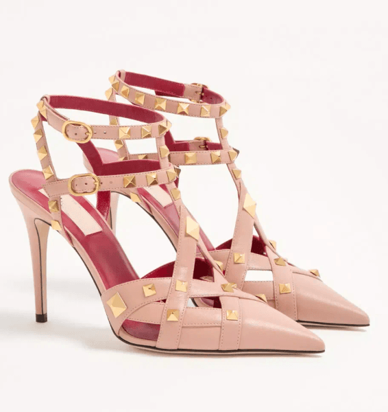 Summer Luxury Women Studdy Kidskin Sandals 100mm Gold-toned Studs High Heels Adjustable Straps Party Wedding Dress Lady Gladiator Sandalias EU35-43