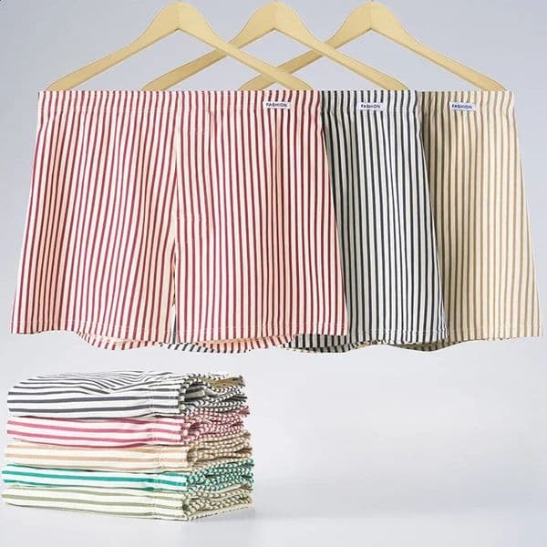 3Pack Mens Boxers Striped Aro Pants Cotton Boxershorts Men Pajama Pants Loose Breathable Boys Underwear Boxer Hombre Men 260318