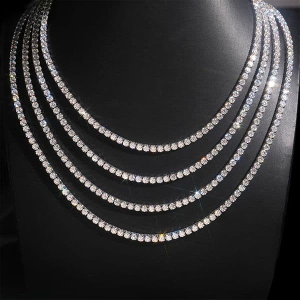 4mm 5mm 6mm Exquisite VVS Moissanite Diamond Tennis Necklace Jewelry Bracelet For Men GRS Test