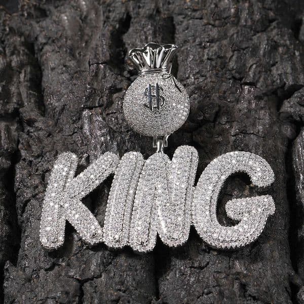 Hip Hop Ice with VVS moissanite Vintage Cute New Dollar Sign Buckle Fat Body Letter Splicing Custom Necklace European and American Fashion Trend Jewelry