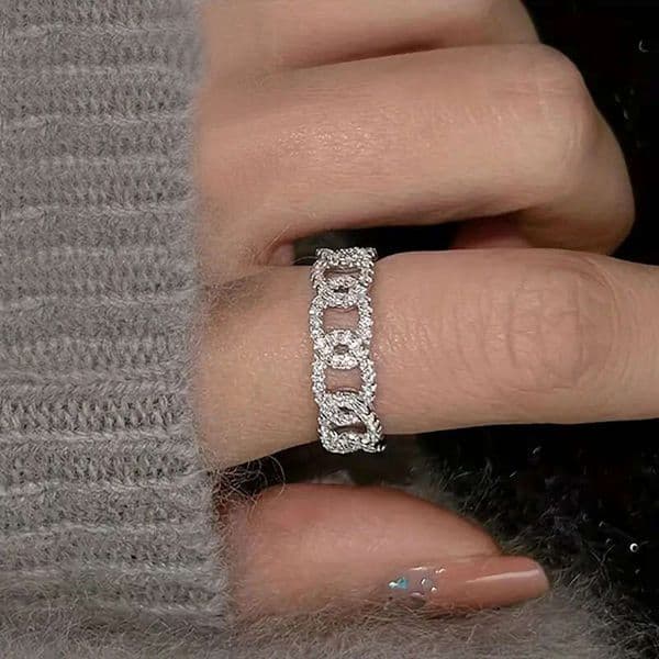 popular Moissanite Jewelry for women trendy Korean-style geometric jewelry direct sales from the manufacturer light luxury ring