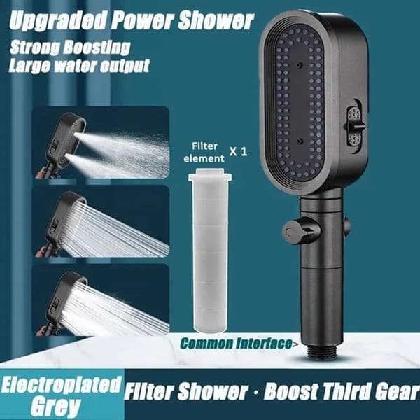 High Pressure Shower Head 3 Modes Adjustable Spray with Massage Brush Filter Rain Shower Faucet Hose Bathroom Accessorie Set 260311
