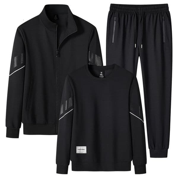Men's Sports Casual Suit Spring Autumn Youth Designer Designer Hoodie T-shirt Long Sleeve Stand Polo Collar Cardigan Jacket Crew Neck Sweatshirt Set Trendy
