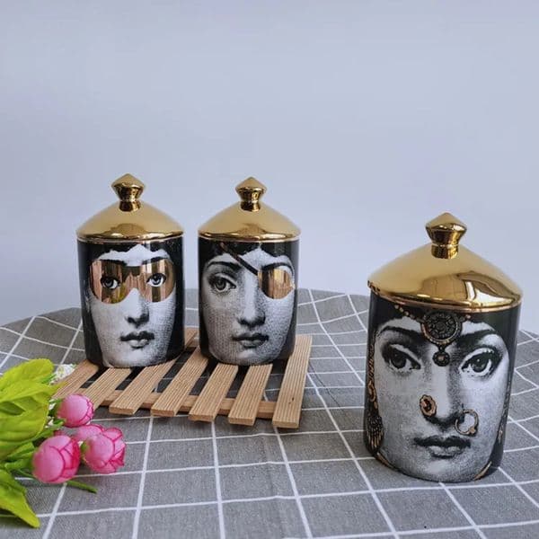European Style Ceramic Vase Storage Bottles Jars Ornaments Cotton Swab Jar Storage Storage Household Accessories Decoration Ceramic Candle Jar