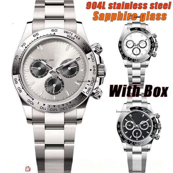 Luxury Mens Automatic Mechanical day tona Designer 40MM High quality wristwatch Luminous waterproof 904L Stainless steel Fashion Business watch
