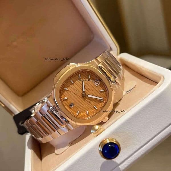 This luxurious ladies' watch is set diamonds and features stainless steel case a size of 35mm. The colorful face makes it easier to match with clothing