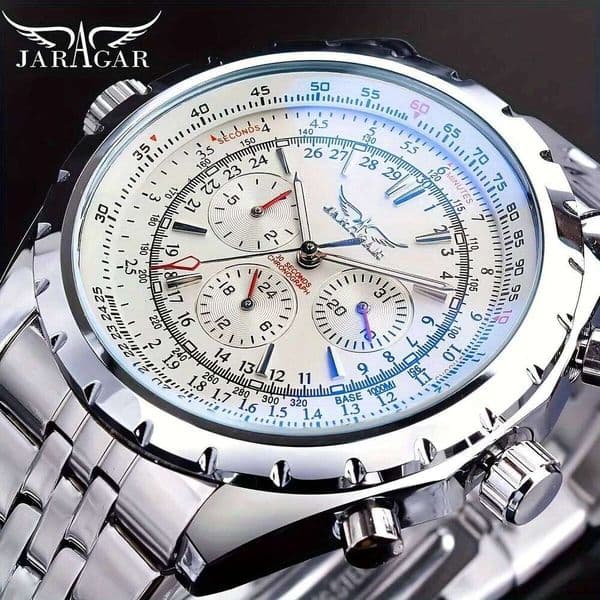 High-End Watches Are Stylish Practical Mechanical Timepiece, Made of Stainless Steel, Featuring Hollow Design Large Dial. Its Attractive Appearance Makes