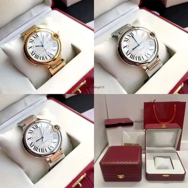 A classic men's with stainless steel strap of 42mm, a designer watch box Christmas present