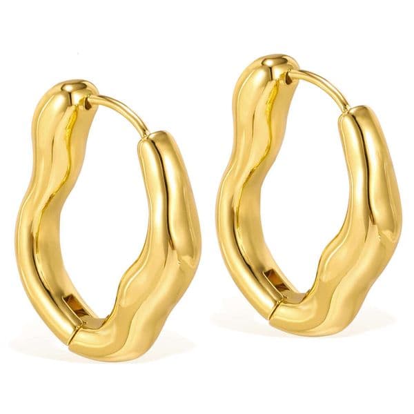 Jewelry vintage for women 925 Sterling Silver 18K Gold irregular geometric minimalist style niche design titanium steel earrings