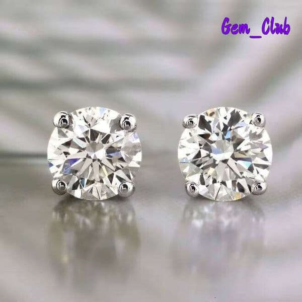 VOAINO Custom Design Diy 9K 14K 18K White Vvs Cvd Lab-Grown Lab Grown Diamonds Studs Earring 3Ct