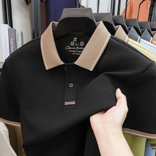 2026 New Short-sleeve Turn-down Collar Men's Polo Shirt 100% Cotton Designer Hoodie Polo Business Casual Simple Designer T-shirt And Versatile Moisture-wicking