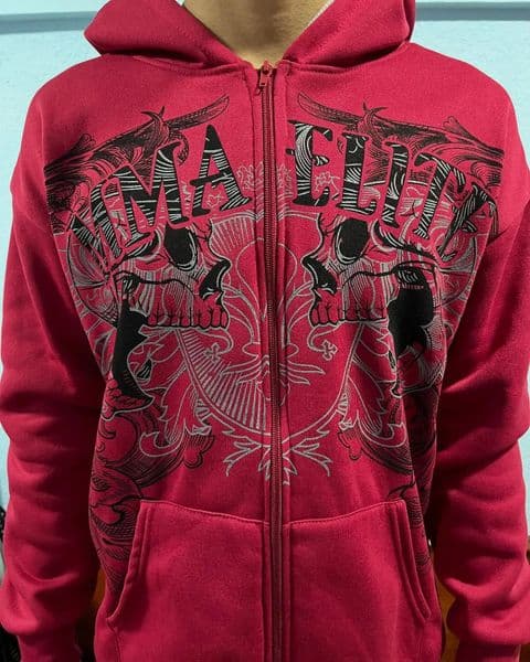Y2K Street Fashion Oversized Skull Print Sweater Hoodie Men Harajuku Vintage Hip Hop Casual Sports Hooded Sweater 260321