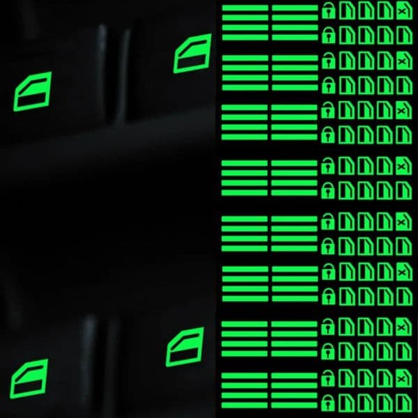 Glow in Dark Car Window Switch Stickers Fluorescent Function Button Decals for Power Window Control Night Driving Upgrade 260320BJ