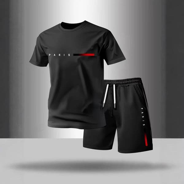 European Size Men's Summer Casual Comfortable Sports Designer T-shirt Suit Round Neck Polo Short-sleeve Designer Hoodie Shorts Two-piece Loungewear