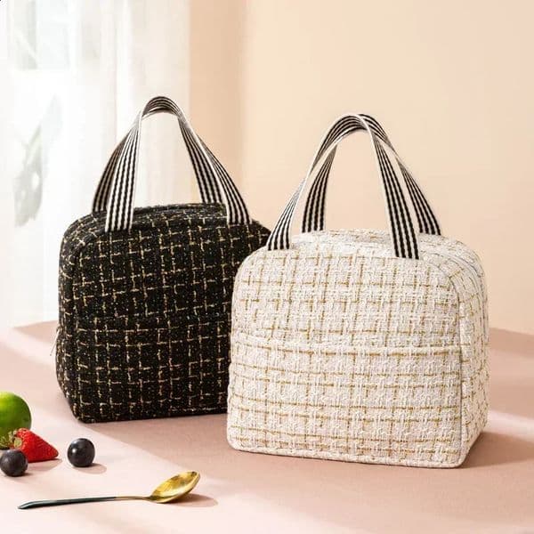 Ins Fashion Tote Lunchbox Thermal Bag Women Men Bento Storage Insulated Lunch Bag Portable Cooler Picnic Insulation Bags Handbag 260320