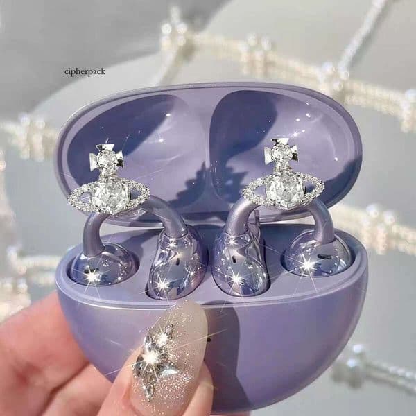 Freeclip Diamond Planet Buckle Clip Earphones Decoration Accessories Earrings Women Light Luxury High-end Ear Jewelry