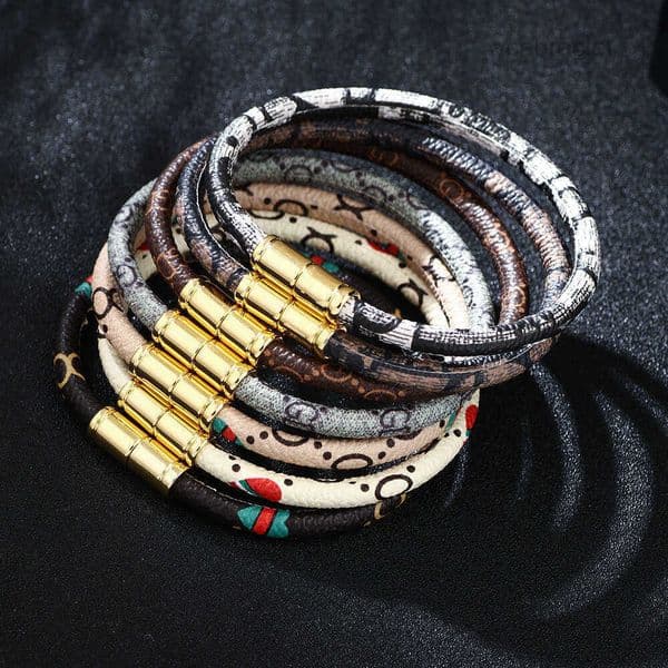 Bracelet PU Leather Colorful Designer Bracelet Couples Alloy Magnetic Clasp Hand Jewelry Trendy Fashion Jewelry