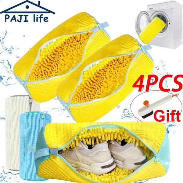 Shoes Washing Bag Laundry Padded Shoe Protector Fluffy Fiber Polyester Wash Machine Washable Drying Organizer 260320