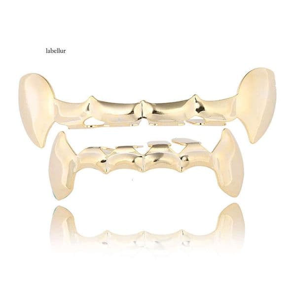 Hip-hop accessories: hip-hop gold teeth similar to those worn by European and American singers, gold-plated fangs, decorative dental braces