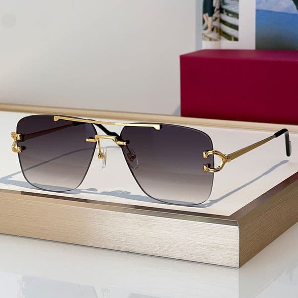 Designer Sunglasses Women Men Vintage Fashion Metal Rimless Pilot Eyewear CT0546 Luxury Sunglasses Outdoor Goggles UV400 Glasses With Box