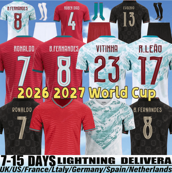 2026 portugal soccer jerseys B.FERNANDES R. Leao JOAO FELIX BERMARDO camisa de futebol VITINHA football shirt Men Kids kit women RoNalDo Portuguese DIOGO JOTA Signed