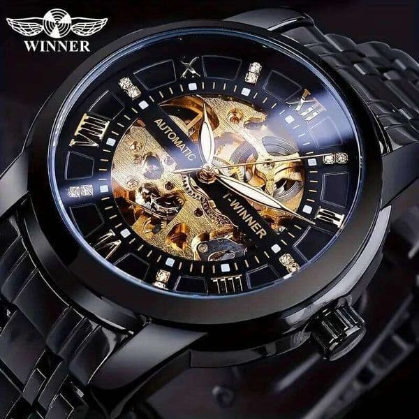 Light Automatic Mechanical - Business Fashion, Stainless Steel Strap, Roman Numerals, Him, Casual Men's Elegant Watch | Luxury Watch, the First Choice for Gift