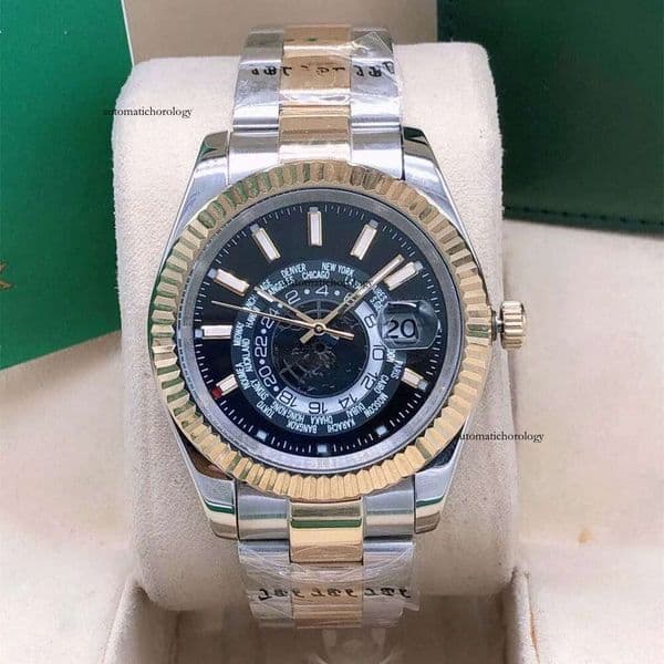 40mm Wrist Watch: Classic Black Automatic Mechanical Timepiece, 42mm, Sapphire Crystal, Waterproof, Rotating 24-Hour Internal Bezel d3