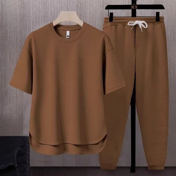 Foreign Designer T-shirt Matching Set Solid Color Men's T-shirt 2026 Summer Polo Japanese Trend Designer Hoodie Ins Short Sleeve Long Pants Two-piece Set