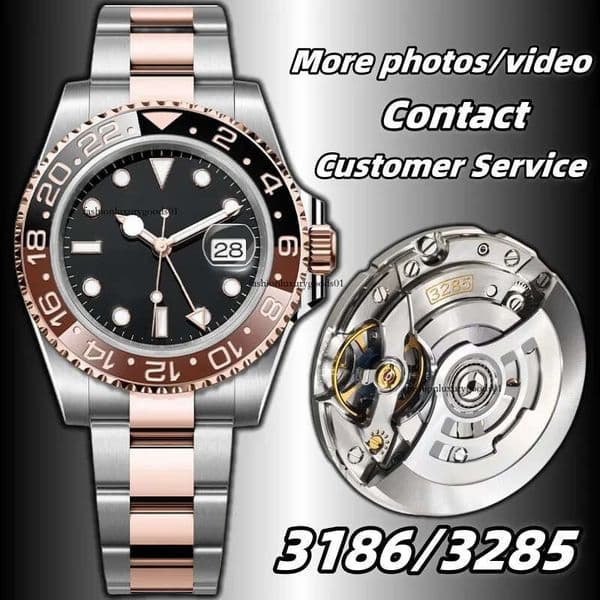 Clean Factory GMT V3 Mens Designer Watches Super Clone 3186/3285 Movement Automatic Mechanical Watch 72 hour power reserve Waterproof With box888 fast