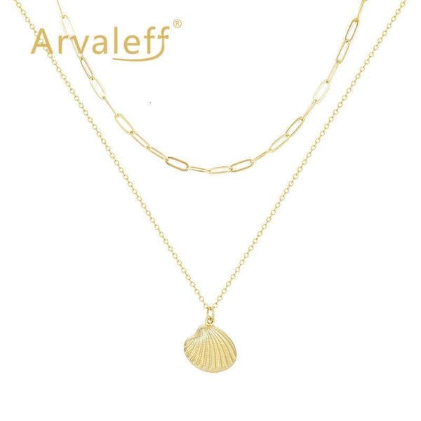 Silver Necklace Layered Wear Series gold Shell Collarbone Chain 18k Gold Moissanite with Diamonds Wholesale