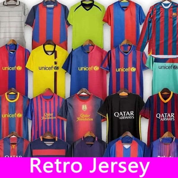 Barcelone Retro Soccer Jerseys RONALDINHO A.INIESTA 01 02 03 04 05 06 07 08 09 10 12 13 14 15 16 17 18 19 vintage football shirt T 2003 2004 2005 2006 2007 2008