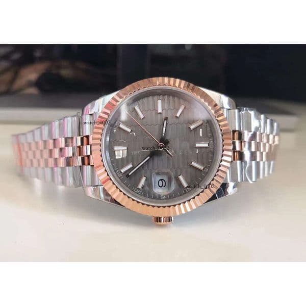 41mm Watc Men Rose Gold Watch Men's Silver Pit Pattern Gray BP Factory Automatic 2813 Steel Jubilee Bracelet Everose Chocolate Wimbledon BPF 126331