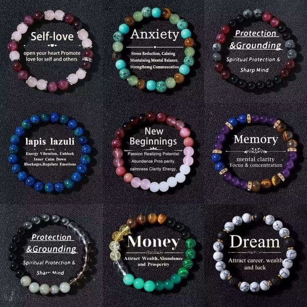 2026 Fashionable foreign trade jewelry trendy cross-border European and American crystal bracelet, tiger eye round bead natural stone beaded bracelet
